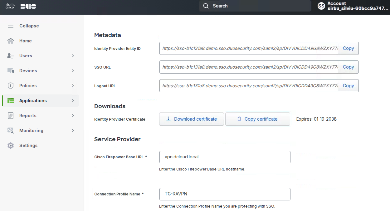 Protect an application – Cisco Firepower Threat Defense VPN - 2