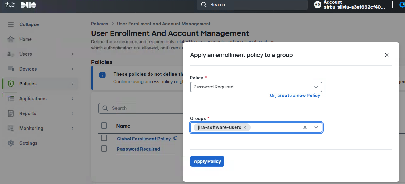 Create a Custom Enrollment Policy in Duo to require passwords for Duo SSO - 3