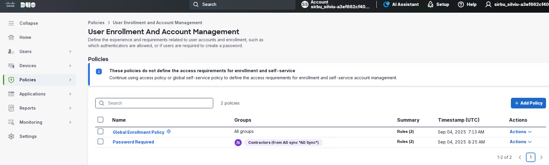 Create a Custom Enrollment Policy in Duo to require passwords for Duo SSO - 4