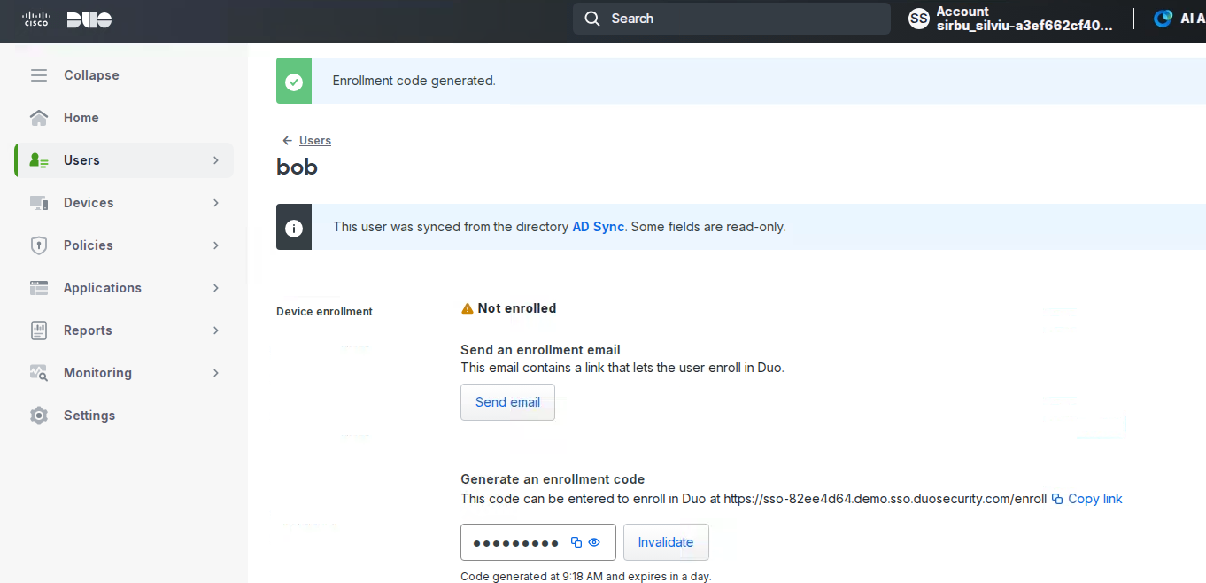 Enroll the on-site contractor by creating a password and enrolling a secondary authentication device - 1