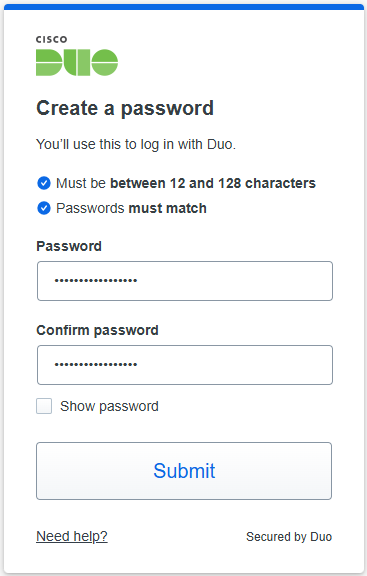 Enroll the on-site contractor by creating a password and enrolling a secondary authentication device - 3