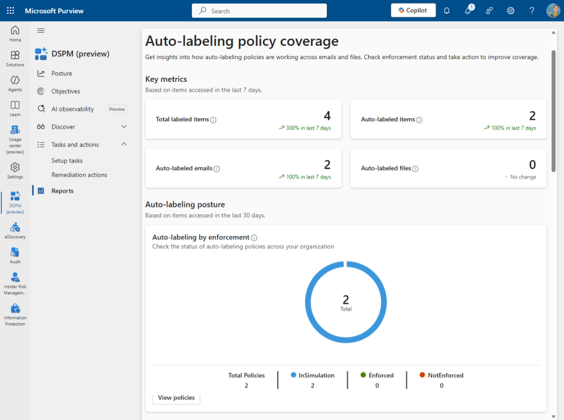Aliniază DSPM cu etichete, DLP și Insider Risk 